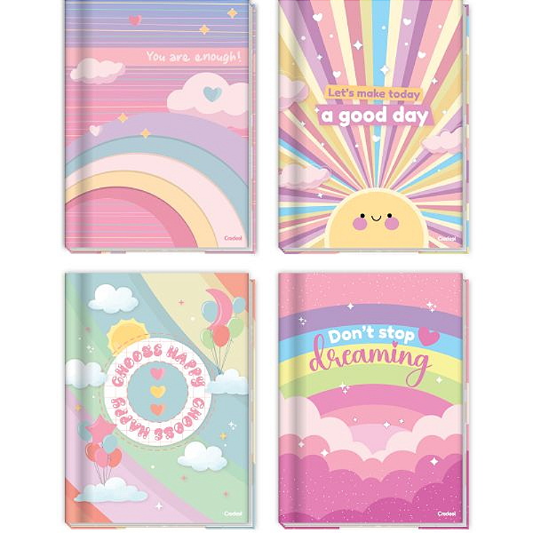 Caderno Brochura Unirversitario Costurado Capa Dura Arco Iris 80 Folhas Credeal