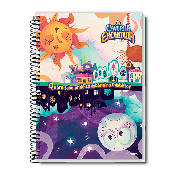 Caderno Universitário Caverna Encantada 1 Matéria 80 Folhas - credeal capas sortidas