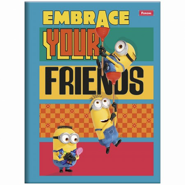 Caderno Brochura Universitário Minions 80 folhas Foroni Capas Sortidas