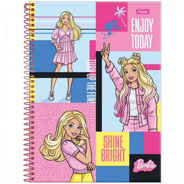 Caderno Universitário Barbie 10 Matérias Foroni Capas Sortidas