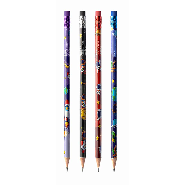 Lápis Com Borracha HB Tris Collection Astro - Cores sortidas