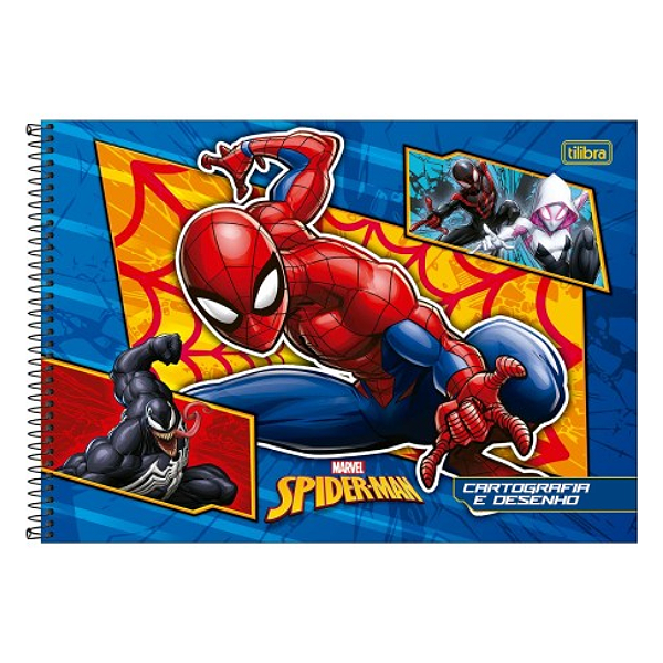 Caderno de Cartografia e Desenho Espiral Capa Dura Spider-Man 80 Folhas Tilibra Sortido