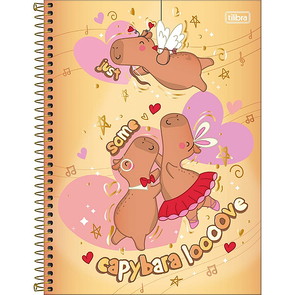 Caderno Capa Dura Universitário 1 Matéria Capyclub Capivaras Tilibra 80 Folhas Sortido