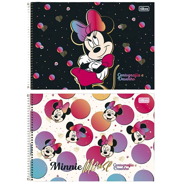 Caderno de Desenho e Cartografia Minnie  Tilibra 80 Folhas Sortido