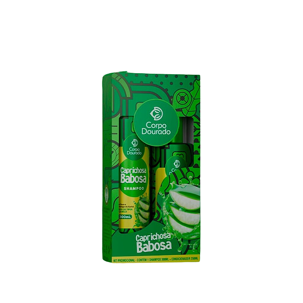 Kit Shampoo 300ml + Condicionador 250ml Caprichosa Babosa Corpo Dourado