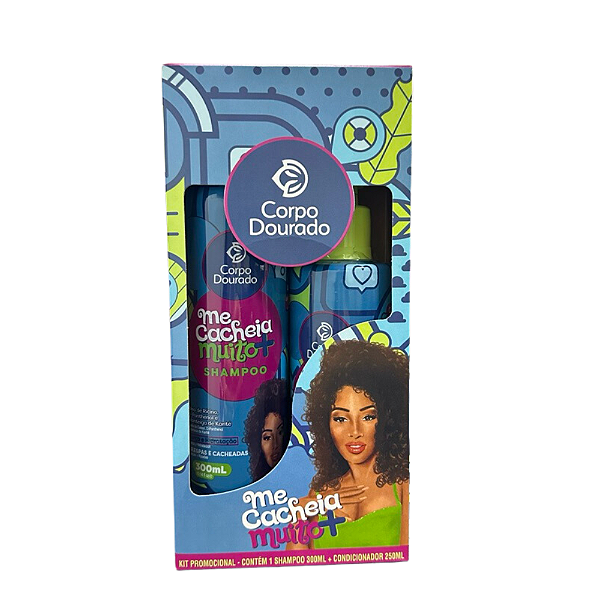 Kit Shampoo 300ml + Condicionador 250ml Me Cacheia Muito Corpo Dourado
