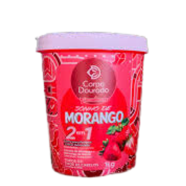 Creme De Pentear + Creme Hidratante Sonho de Morango Corpo Dourado 1Kg