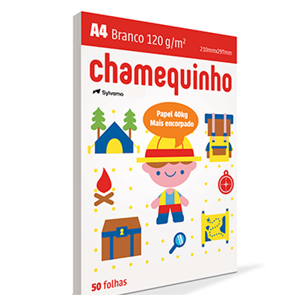 Papel A4 Chamequinho branco 40kg 50 folhas