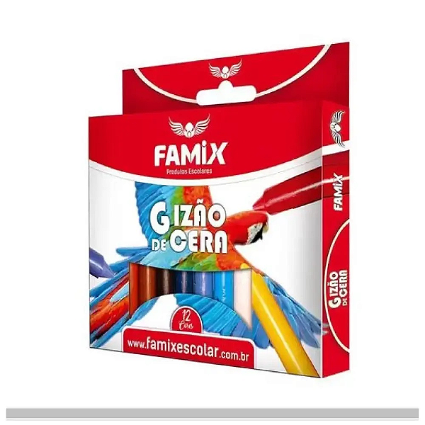 Gizão De Cera 12 Cores 120g Famix