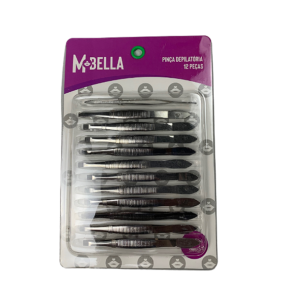 Kit de Pinça Depilatória MBella com 12 undidades