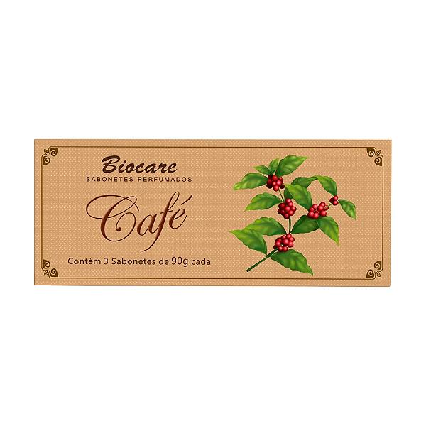 Sabonetes Café Biocare com 3 unidades 90g cada