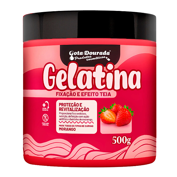 Gelatina Gota Dourada Morango 500g