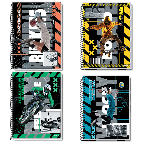 Caderno Universitário Capa Dura Espiral 10 Materias 200 Folhas Performance Credeal Capas Sortidas