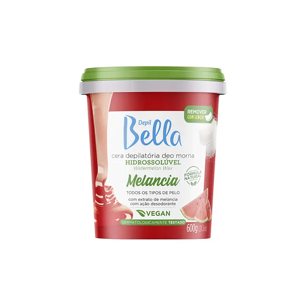 Cera Depilatória Hidrossolúvel Melancia Depil Bella 600g