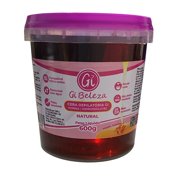 Cera Depilatória Hidrossolúvel Tradicional Gi Beleza 600g