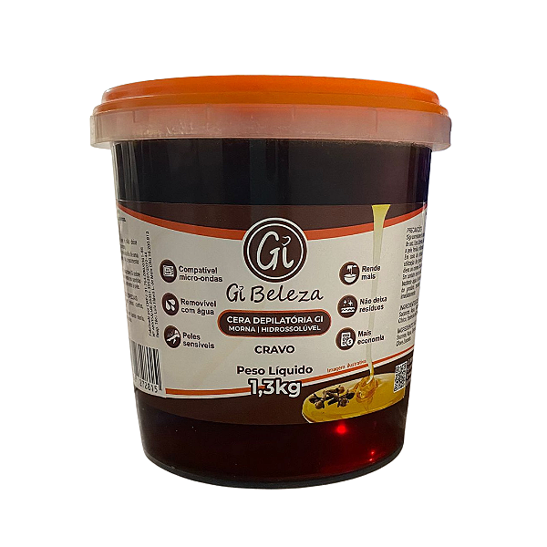 Cera Depilatória Hidrossolúvel Cravo Gi Beleza 1,3kg