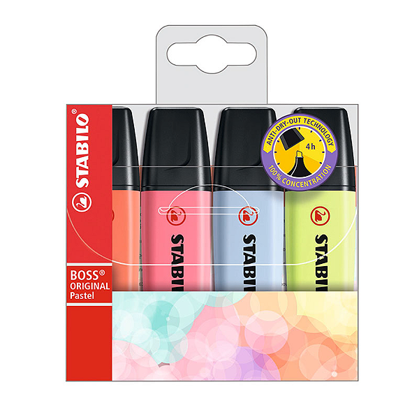 Marca Texto Stabilo Boss Pastel 4 Cores 70/4-3