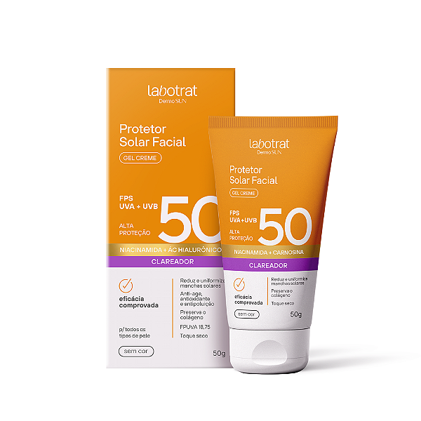 Protetor Solar Facial Labotrat FPS 50 UVA+UVB Gel Creme Dermo Sun 50g Sem cor