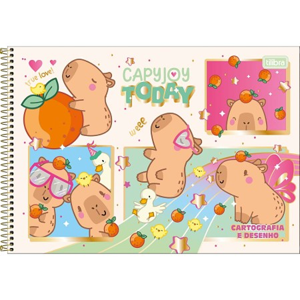 Caderno de Cartografia e Desenho Espiral Capa Dura Capyclub Tilibra 80 Folhas SORTIDO