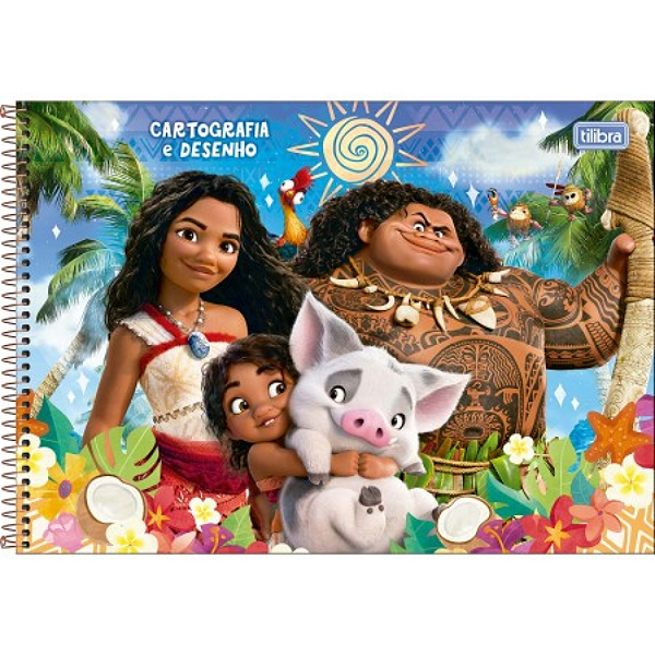 Caderno de Cartografia e Desenho Espiral Capa Dura Moana  Tilibra 80 Folhas