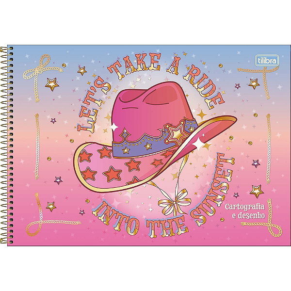 Caderno de Cartografia e Desenho Espiral Capa Dura West Girl Tilibra 80 Folhas
