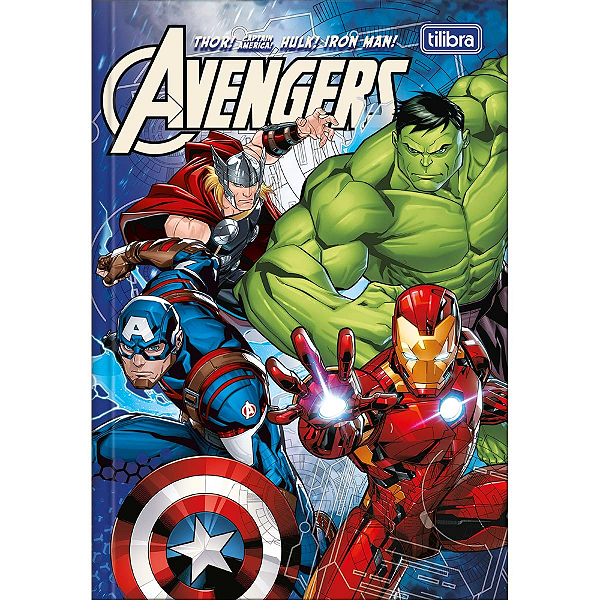 Caderno Brochura Capa Dura Universitário Avengers Tilibra 80 Folhas Sortidos
