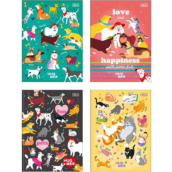 Caderno Brochura Capa Dura Universitário Hug Me 80 Folhas Tilibra Sortidos