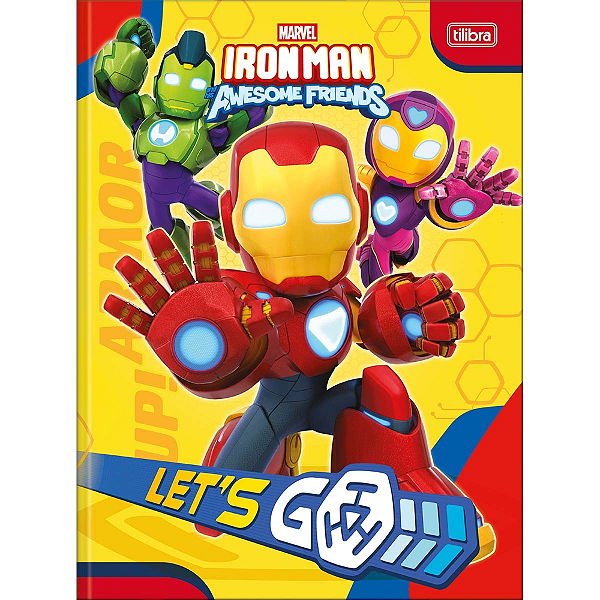 Caderno Brochura Capa Dura Universitário Iron Man 80 Folhas Tilibra Sortidos