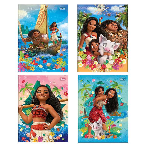 Caderno Brochura Capa Dura Universitário Moana 80 Folhas Tilibra Sortidos