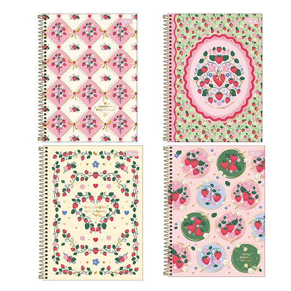 Caderno Espiral Capa Dura Universitário 10 Matérias Be Berry! 160 Folhas Tilibra Sortidos