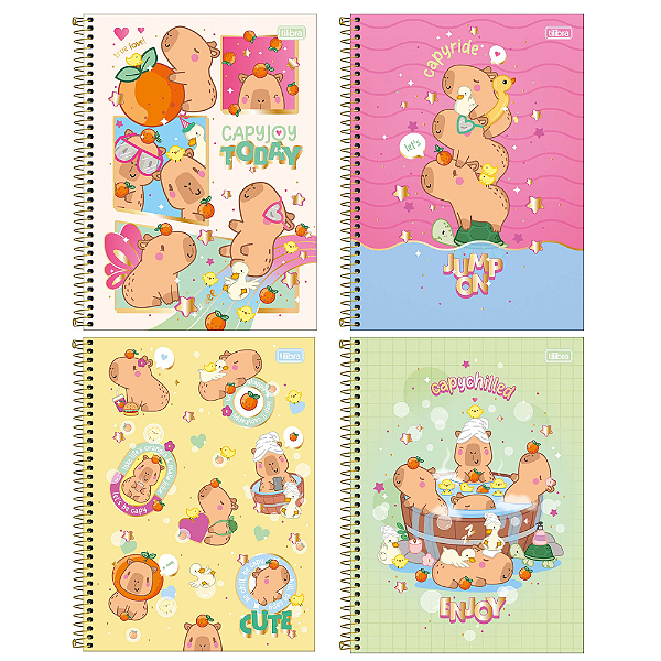 Caderno Espiral Capa Dura Universitário 20 Matérias Capyclub 320 Folhas Tilibra Sortidos