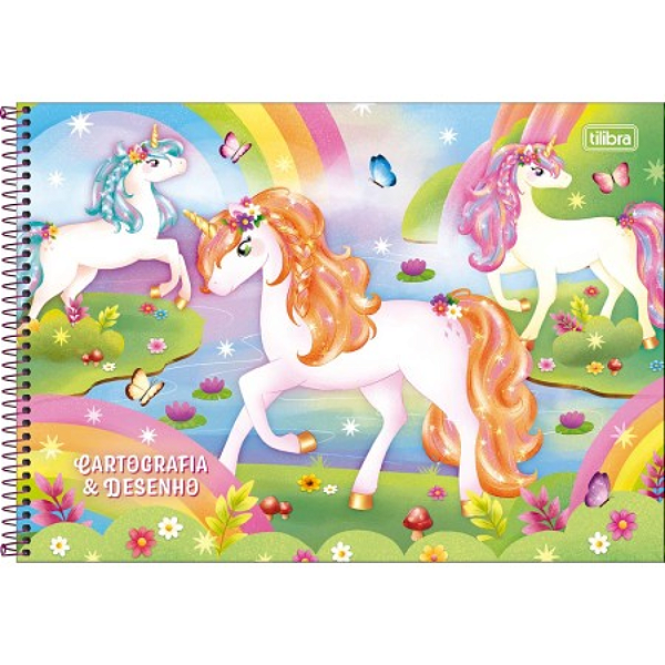 Caderno de Cartografia e Desenho Espiral Capa Dura Tilibra Blink 80 Folhas