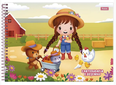 Caderno de Cartografia e Desenho Espiral Capa Dura Ternuritas Foroni 80 Folhas