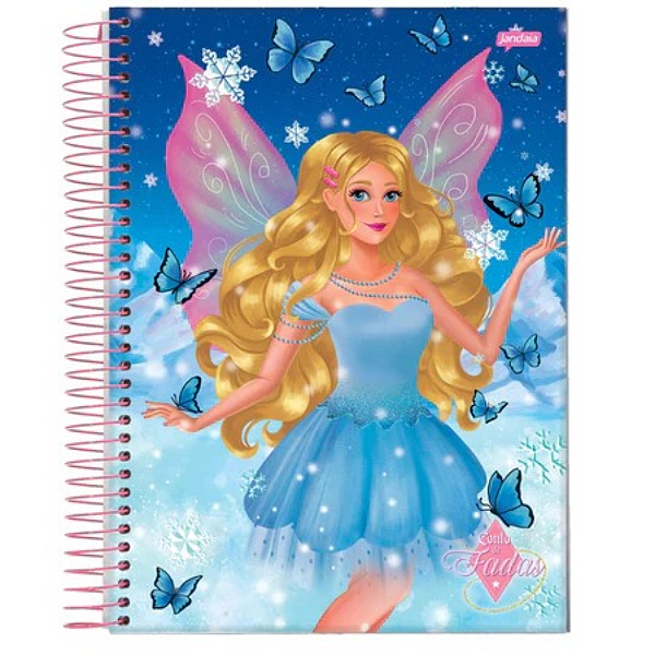 Caderno Universitário Capa Dura Jandaia Conto de Fadas 10 Matérias 160 folhas Sortido