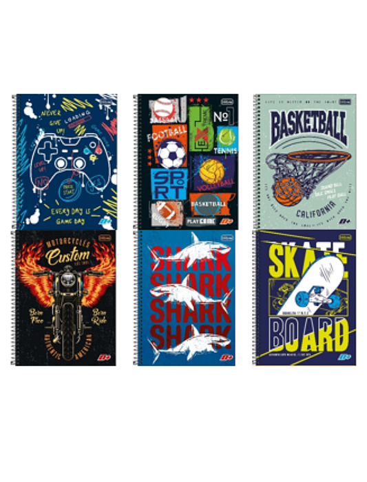 Caderno Universitário 1 Matéria D+ Masculino 96 Folhas Tilibra Sortido