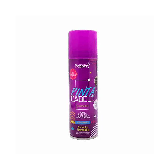 Tinta em Spray Temporária para Cabelos Popper Roxo Florescente 150ml