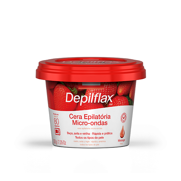 Cera Depilatória Micro-ondas Depilflax Morango 200g