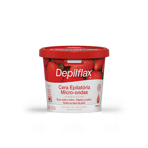 Cera Depilatória Micro-ondas Depilflax Morango 100g