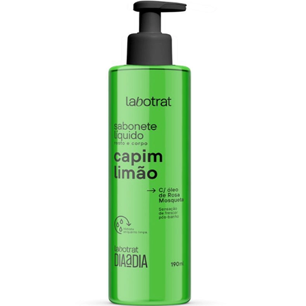 Sabonete Liquido Rosto e Corpo Capim Limão Labotrat 190 ml.