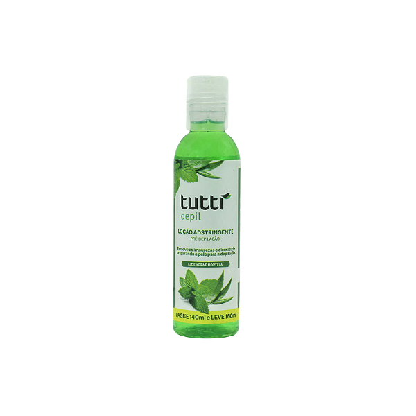 Loção Adstringente Pré-depilação Tutti Depil Aloe Vera e Hortelã 140ml