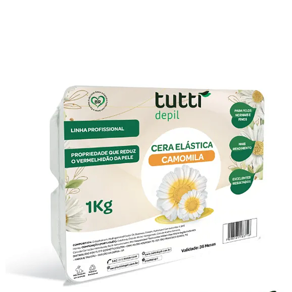 Cera depilatória Tutti Depil Cera Elástica Camomila 1kg