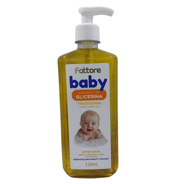 Sabonete Líquido Fattore Baby Tradicional Cuidado Delicado Extra Suave 520ml