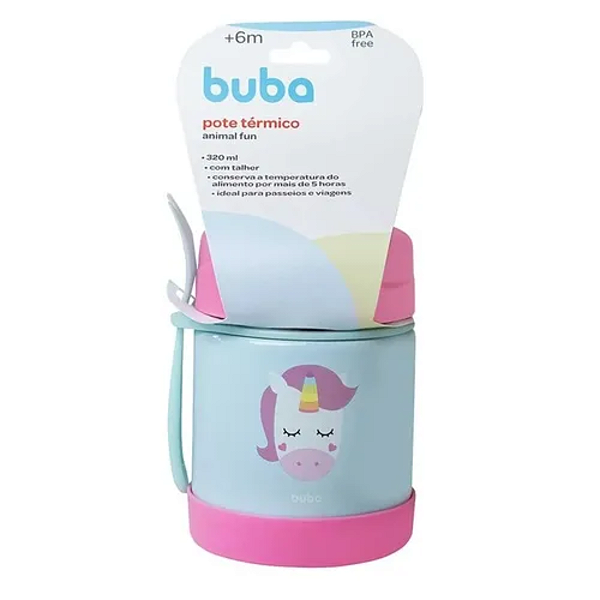 Pote Térmico 320ml Com Talher Animal Fun Unicornio Buba