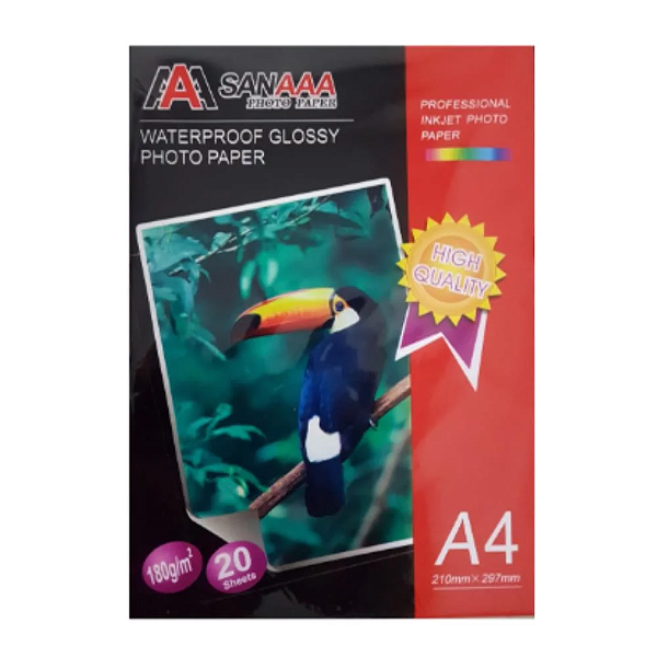 Papel Fotografico Adesivo A4 210mm X 297mm com 20 folhas Mutual 180g/m²