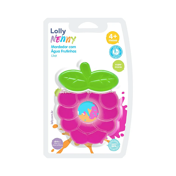 Mordedor com Água Frutinhas Uva Nenny Lolly Kinddy