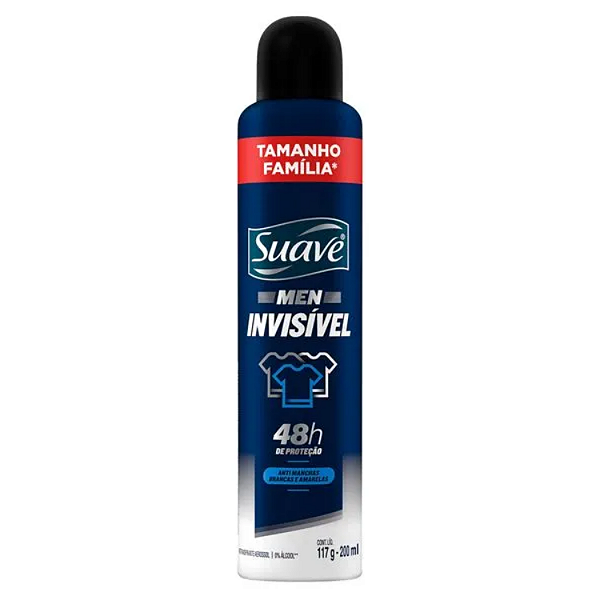 Desodorante Aerosol Suave Men Invisível 48h Proteção 200ml