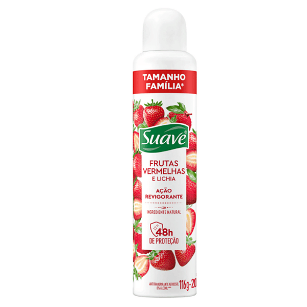 Desodorante Aerosol Suave Frutas Vermelhas e Lichia 48h Proteção 200ml
