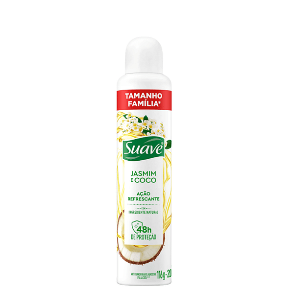 Desodorante Aerosol Suave Jasmim e Coco 48h Proteção 200ml
