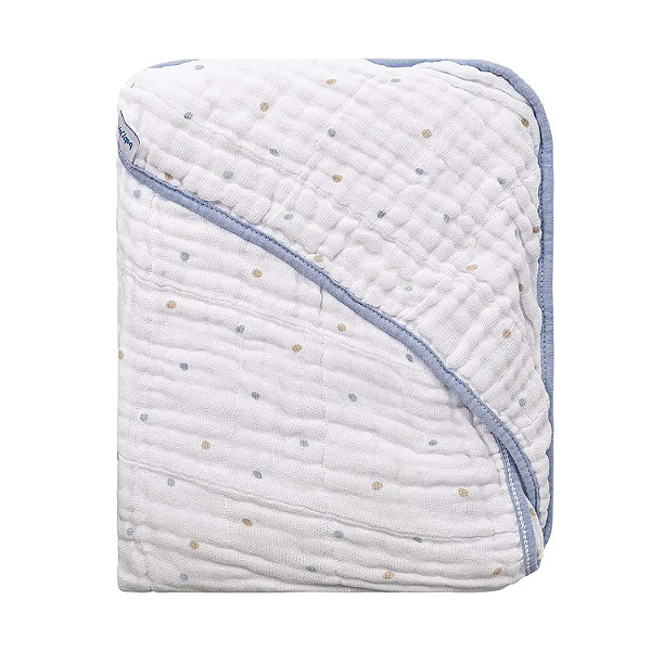 Toalha Soft de Banho com Capuz Baby Joy Temas Poás Azul Incomfral Ref:76104-616