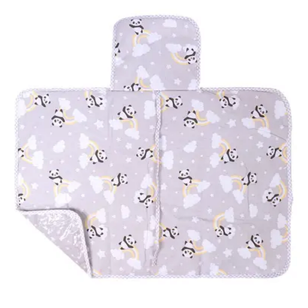 Trocador de Fraldas Portátil Com Forro PVC Bumblim Baby Panda Cinza 47cm x 67cm Incomfral Ref:79021-482